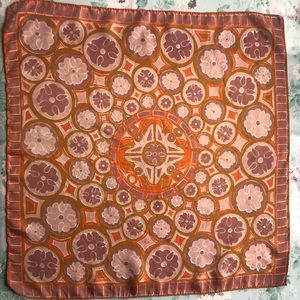 VTG Vera Neumann Square Orange Gold Purple Scarf No Ladybug